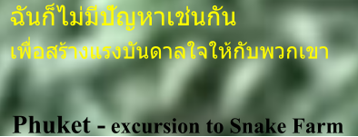 Phuket -    excursion to Snake Farm ฉันก็ไม่มีปัญหาเช่นกัน เพื่อสร้างแรงบันดาลใจให้กับพวกเขา