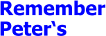 Remember Peter‘s